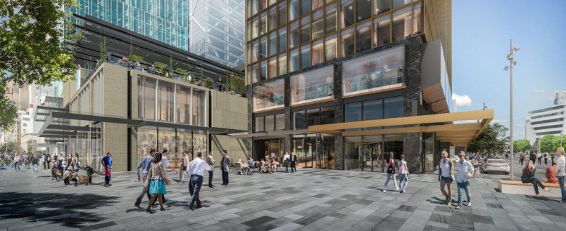 Artist's impression of One Queen Street entrance from Lower Queen Street. Image: Precinct Properties