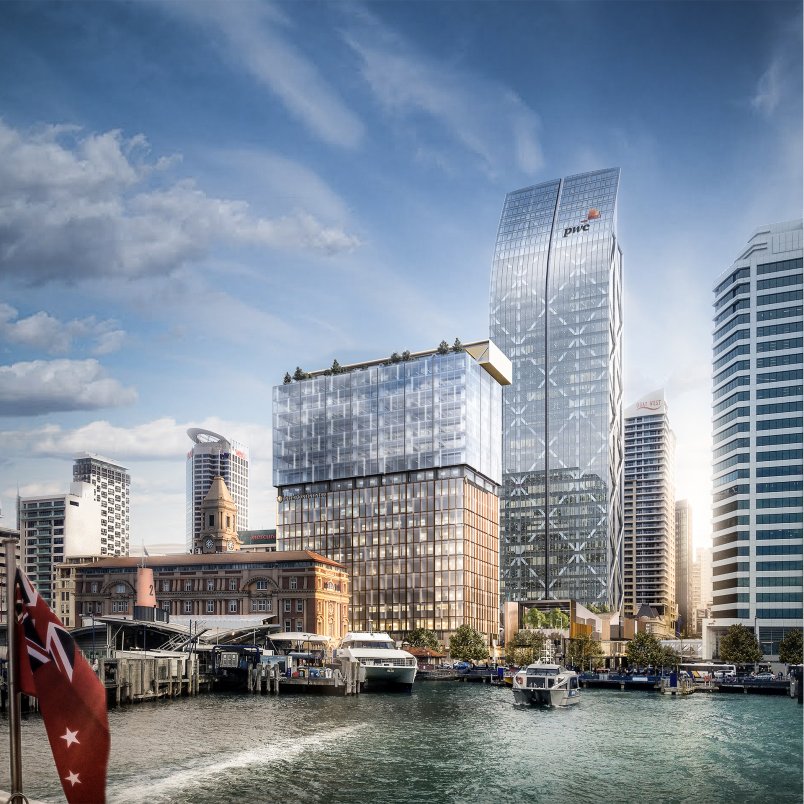 Artist's impression of One Queen Street viewed from the Waitemata Harbour. Image: Precinct Properties