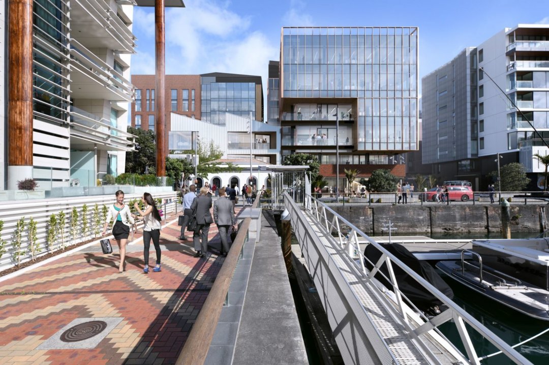 Wynyard Quarter Innovation Precinct, looking across Halsey Street to final stage. Image: Precinct Properties